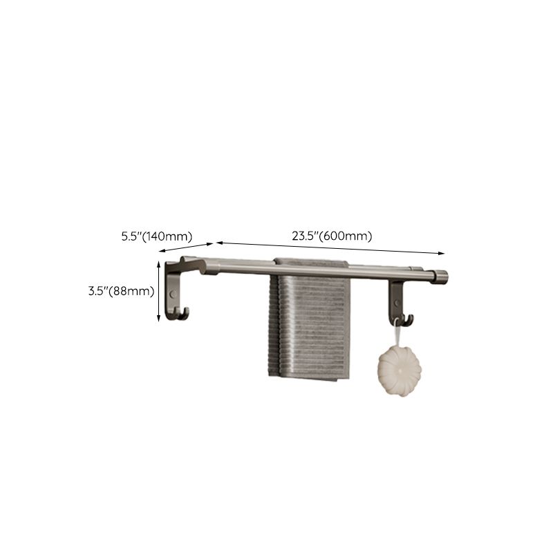 Modern Bathroom Accessories Set in Gray with Bathroom Shelf/Towel Holder/Robe Hooks & Paper Holder