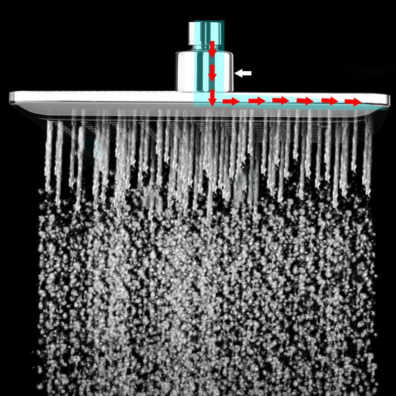 Chrome Square Shower Head Combination Wall Mounted and Ceiling Mounted Handheld Shower