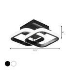 Ceiling Light with LED Black Metal Frame