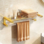 Modern Bathroom Hardware Set Towel Rack Bathroom Shelf Gray/Gold Bathroom Hardware Set