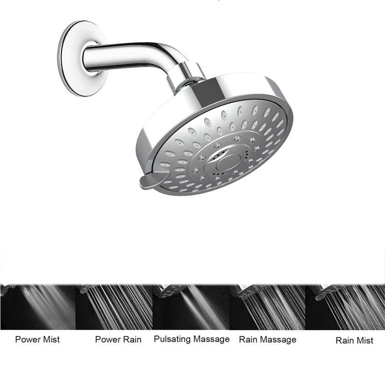 Wall-mounted Metal Shower Head Modern Round Shower Head Fixed Shower Head