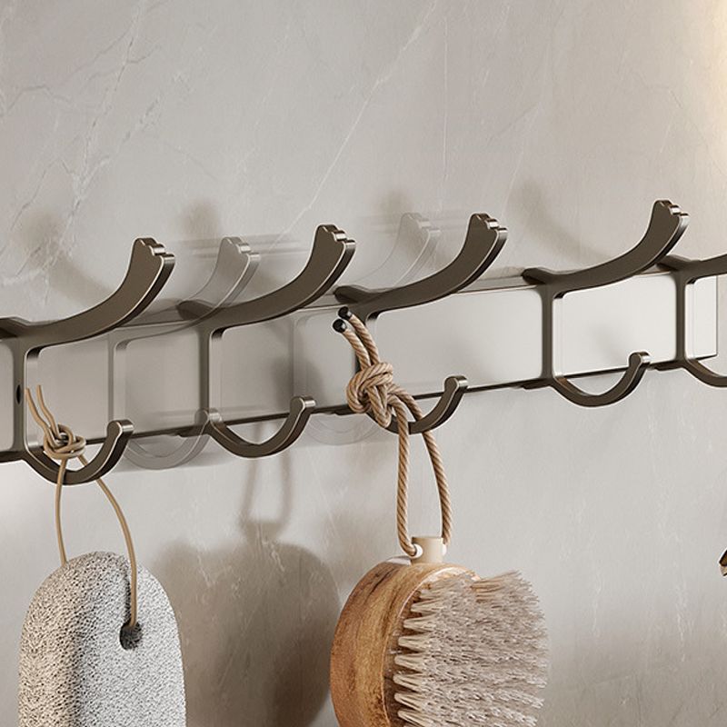Modern Bathroom Accessories Set in Gray with Bathroom Shelf/Towel Holder/Robe Hooks & Paper Holder