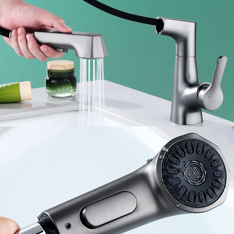 Contemporary Sink Faucet Plian Low Arc Brass Centerset Sink Faucet