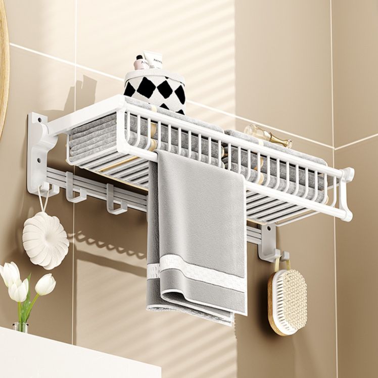 Modern style bathroom accessory set with bath shelf/towel holder/toilet brush in white