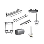 Gray 6/7-piece modern bathroom accessory set bathroom shelf/bath towel hooks/towel bar included