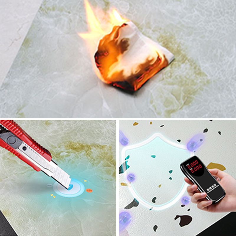 Modern PVC Peel and Stick Tile Floor Marble Look Mold Resistant Vinyl Tiles