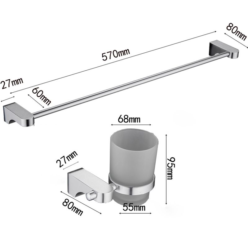 6-piece chrome bathroom accessory as a single item or as a set with towel ring bar