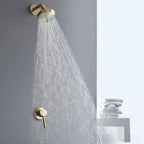 Stainless Steel Shower Combination Round Fixed Shower Head with Shower Arm