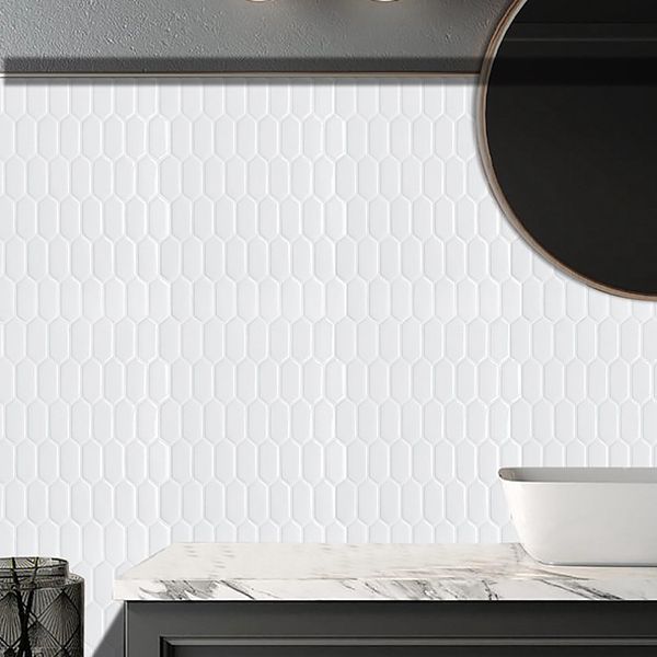 Modern Peel & Stick Field Tile PVC Hexagon Mosaic Tile Peel and Stick Back Wall