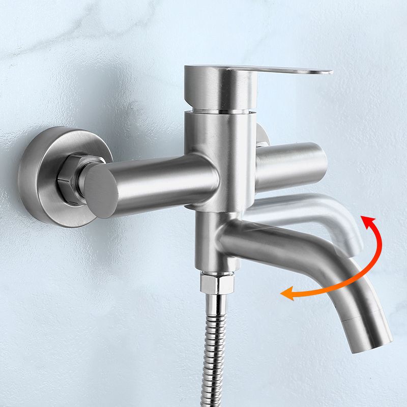 Modern Bathtub Faucet 304 Stainless Steel Swivel Spout Wall-Mounted Bathtub Faucet Cover
