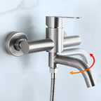 Modern Bathtub Faucet 304 Stainless Steel Swivel Spout Wall-Mounted Bathtub Faucet Cover
