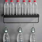 Matt Black Bathroom Set Modern 1/2 - Piece Stainless Steel Bath Rack
