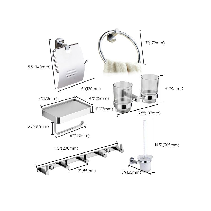Modern Bathroom Accessory Set Paper Holder Towel Bar Stainless Steel Bathroom Set
