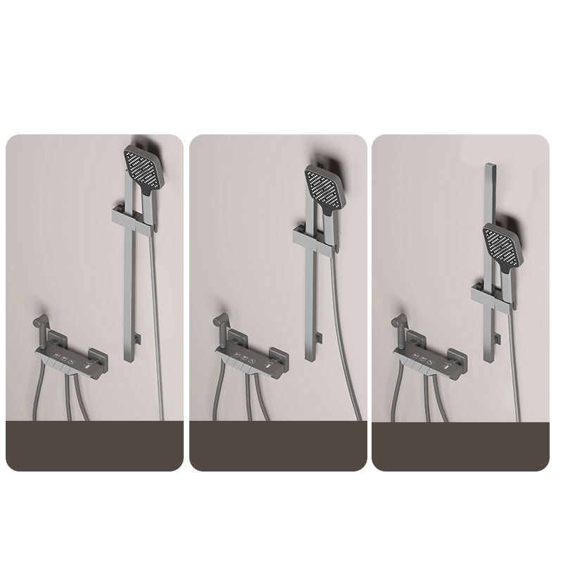 Push-button shower system wall mounting hand shower square shower system with shower hose
