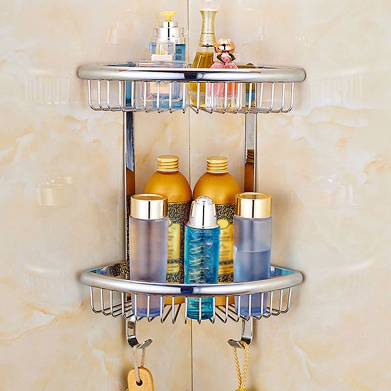 Contemporary Bathroom Accessories Hardware Set made of silver metal