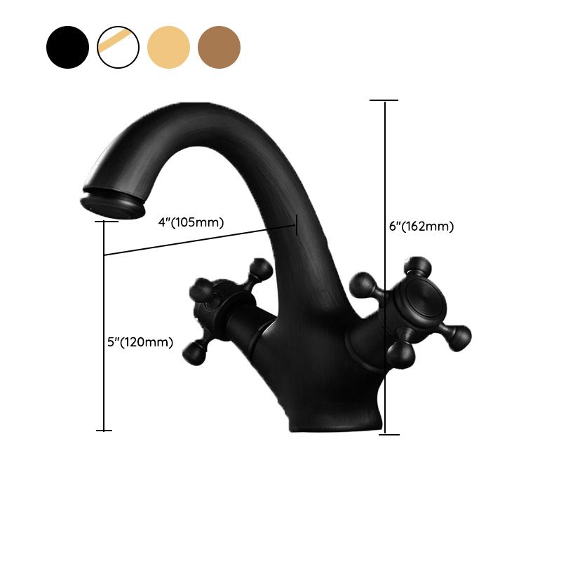 Glam Style Copper Tub Faucet Low Arc Deck Mounted Tub Faucet Set