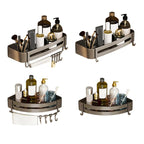 Contemporary bathroom accessory set 3-piece bath shelf with hooks