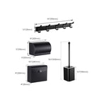 Modern Bathroom Hardware Set Matte Black Metal Bathroom Accessory Set Rust-Free