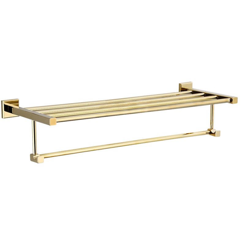 Gold Modern Bathroom Set, Polished Gold, 4 Pieces, Towel Holder, Paper Holder