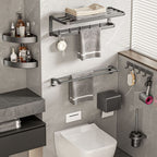 Modern Bathroom Accessories Set Gray Towel Bar Bathroom Shelf Bathroom Hardware