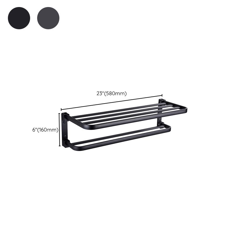 Modern Bathroom Accessory Set Matte Black/Grey Bathroom Shelf/Towel Holder & Paper Holder