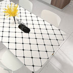White Peel & Stick Tile Mirror Plastic Grid Wallpaper for Kitchen and Bathroom