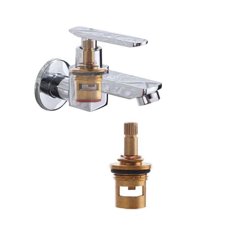Contemporary Wall-Mounted Bathroom Faucet Lever Handles Solid Brass Faucet