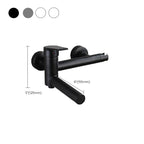 Lever Handle Bathtub Faucet Wall Mount Shower Hose Swivel Spout Bathtub Filling with Hand Shower