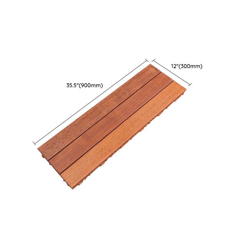 Classic wooden deck tiles connecting composite patio tiles