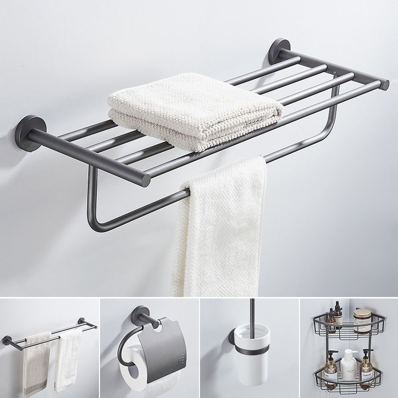 Traditional Gray Brass Bathroom Hardware Set Towel Bar Bathroom Hardware Set
