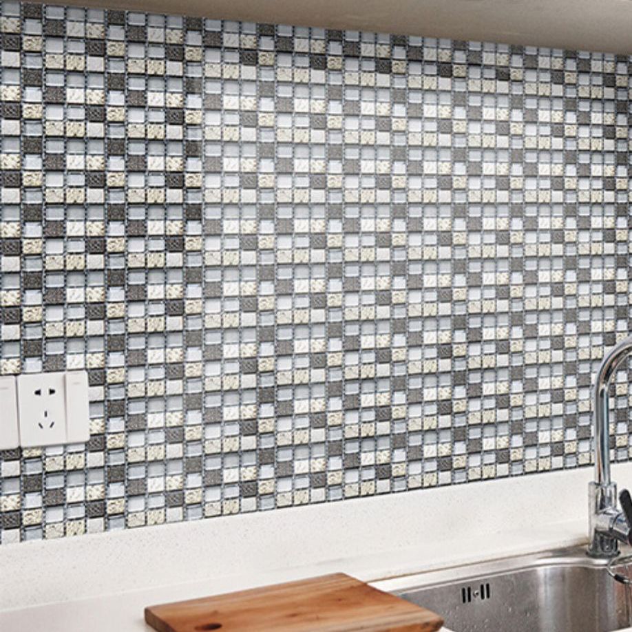 Pattern Color Stone Peel and Stick Mosaic Tile Peel and Stick Tiles Set of 20