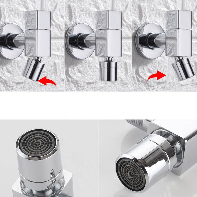 Contemporary Wall Mounted Bathroom Faucet Knob Handle Solid Brass Round Faucet