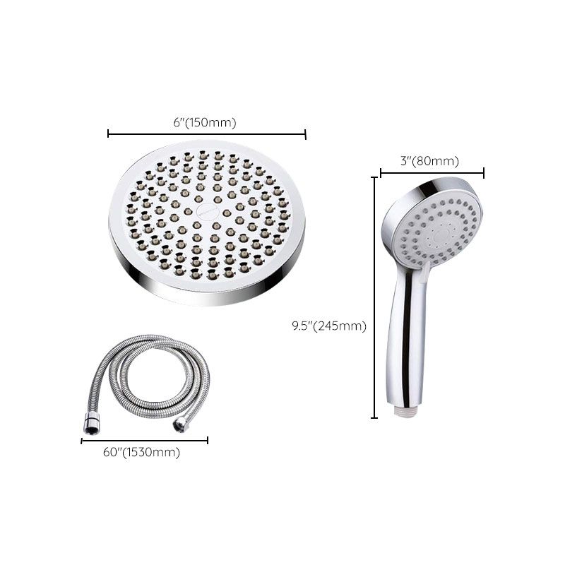 4-Setting Silver Shower Set Concealed Wall Mount Holder Tee with Outlet