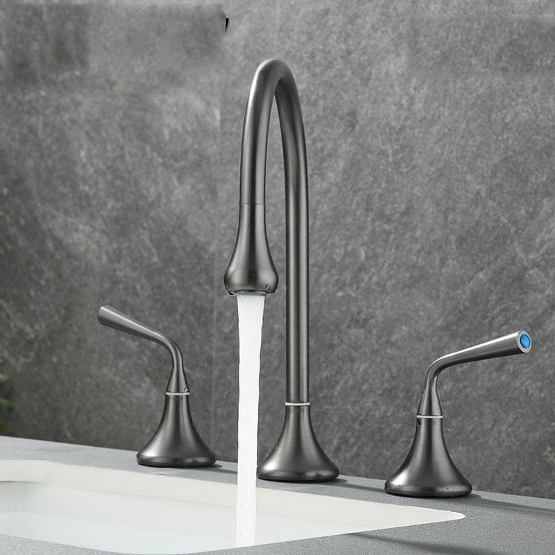 Double Handle Tub Spout Deck Mounted High Arc Brass Modern Roman Tub Spout
