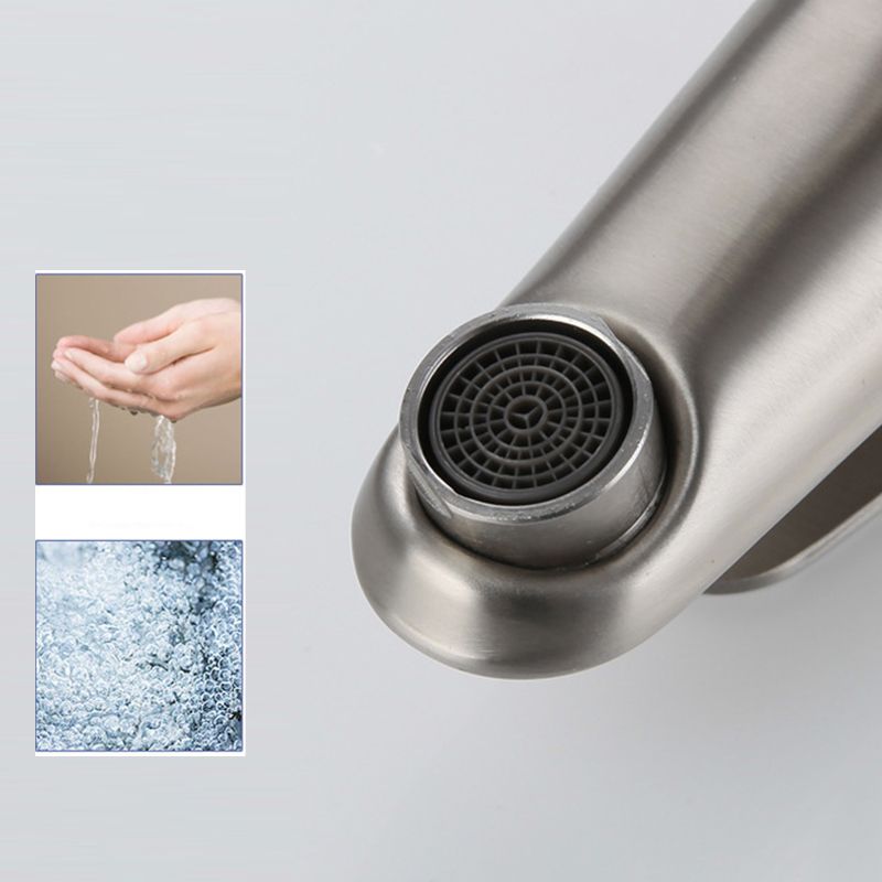 Round Single-Handle Bathroom Faucet Single Hole Sink Faucet in Chrome