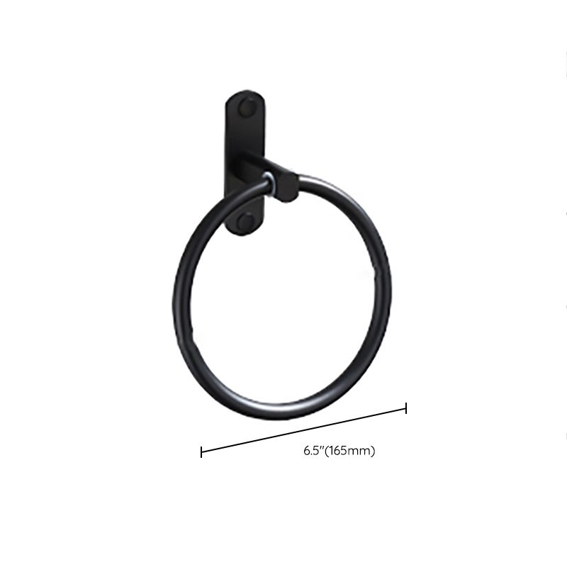 Contemporary Bathroom Accessory Set Black Surface Bathrobe Hook/Towel Ring Bar