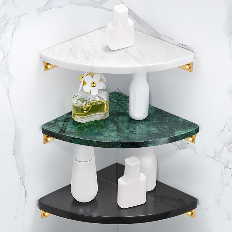 2-piece bathroom fitting set metal and marble bathroom shelf set