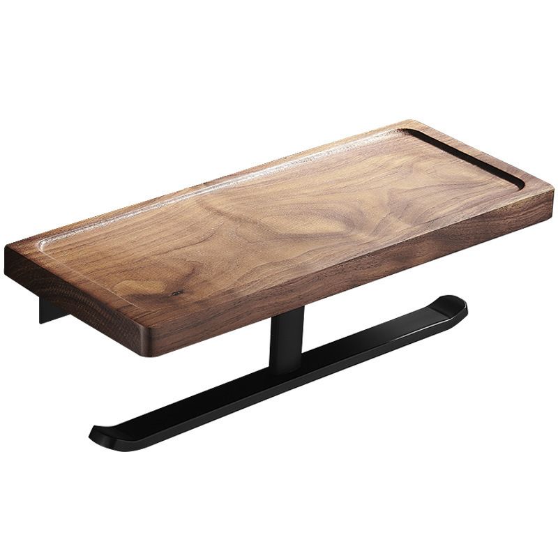 Wood & Aluminum Bathroom Set Brown Bathroom Accessory Set