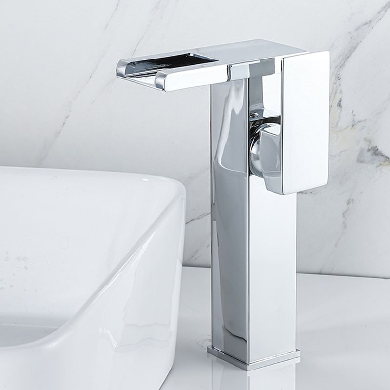 Contemporary Sink Faucet Solid Color Low Arc Bathroom Sink Faucet