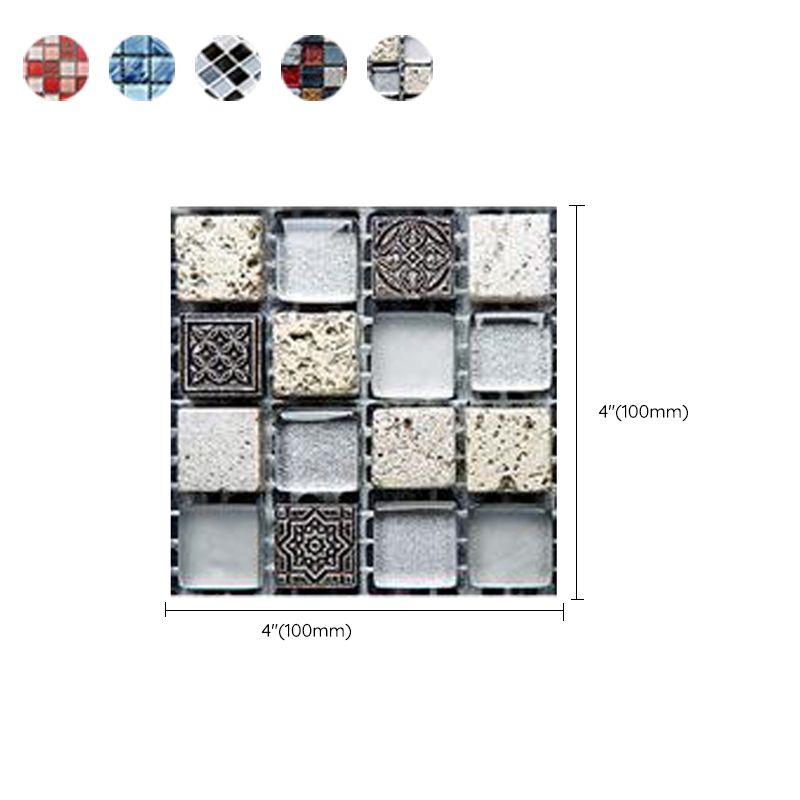 Pattern Color Stone Peel and Stick Mosaic Tile Peel and Stick Tiles Set of 20