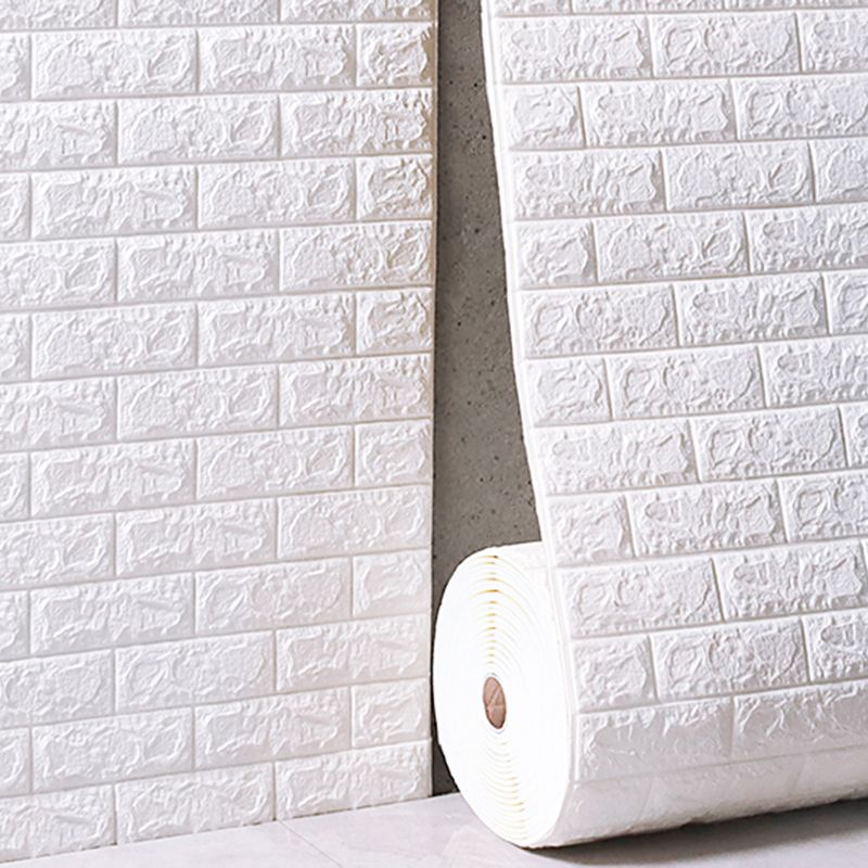 Modern wall-ceiling element for sticking with 3D embossing in white