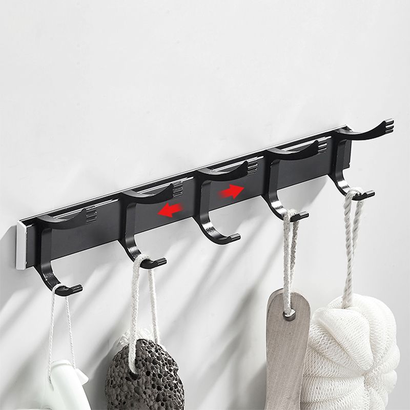 Modern Classic Bathroom Hardware Set Matte Black Bathrobe/Towel Bar & Bathroom Shelf