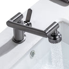 Contemporary Centerset Faucet Lever Handles Low Arc Stainless Steel Faucet