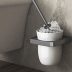 Modern gray aluminum bathroom accessory set