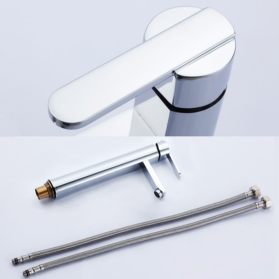 Bathroom Faucet Brass Lever Handle Single Hole Sink Faucet