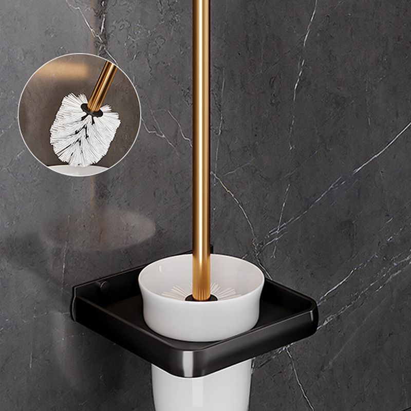 Black and Brass Bathroom Hardware Set Modern Stainless Steel Bathroom Shelf/Towel Holder/Paper Holder