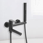 Swivel spout bathtub faucet single lever handle hand shower bathtub filling valve with shower hose
