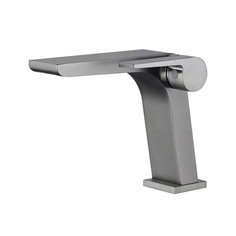 Modern vessel faucet brass lever waterfall spout sink faucet