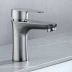 Contemporary Stainless Steel Sink Faucet Lever Handles Low Arc Sink Faucet