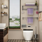 Modern Gray Bathroom Accessories Set Bathroom Shelf Towel Bar Bathroom Accessories Set